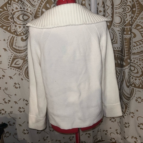 NWT white half zip pullover sweater - Picture 8 of 9